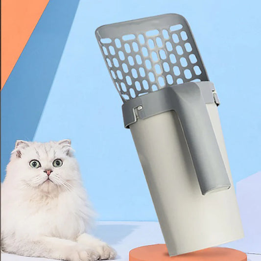 2 in 1 Cat Litter Scoop With Bag Roll, Integrated Detachable Deep Cat Shovel